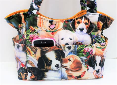 Puppy Fabric Purse Quilted Handbag Dog Bag Shoulder Bag Animal