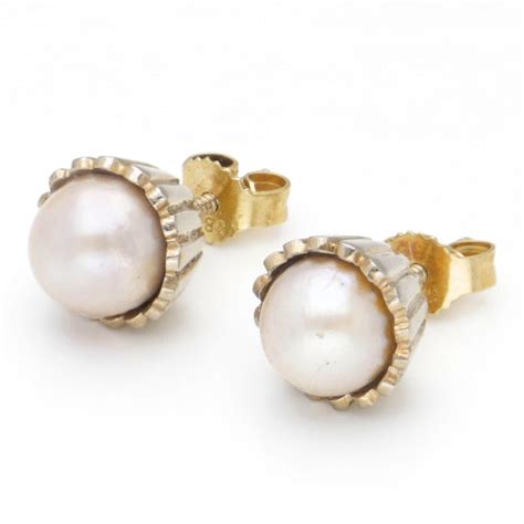 14 Kt Gold Earrings Pearl Catawiki