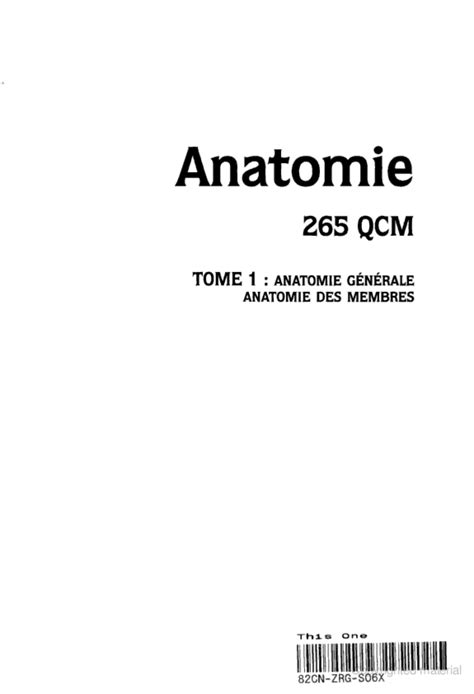 SOLUTION 265 Qcm Anatomie Membres Studypool