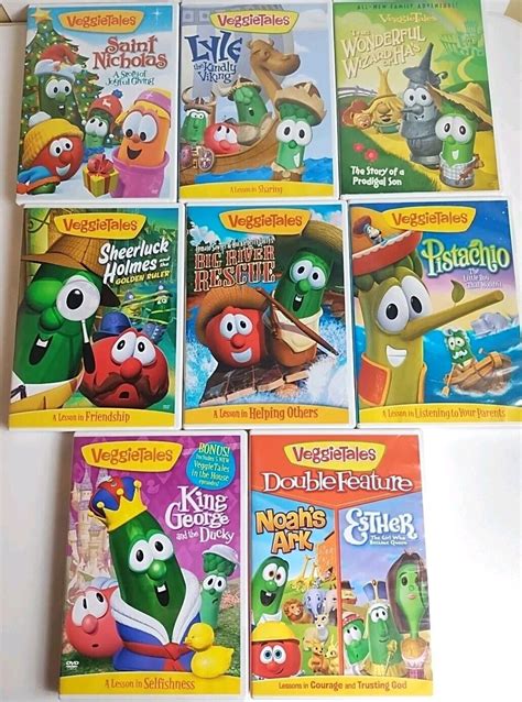 Veggietales Dvds Lot Of 8 Childrens Kids Grelly Usa