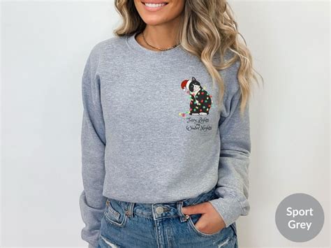 Cat Christmas Sweater Christmas Cat Sweatshirt Cute Black Tuxedo Cat ...