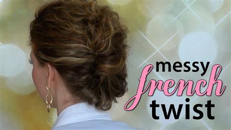 Quick Easy Messy French Twist For Curly Hair Youtube