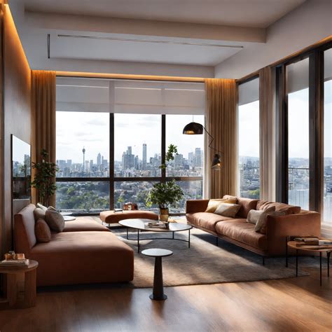 Lexica A Photo Of A Modern Apartment With A View Of The City The