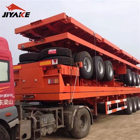 Customized Cheap Axles Container Transport Flatbed Trailer Truck