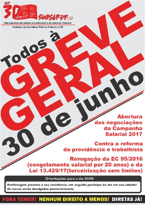 Todos Greve Geral Dia De Junho Sindsep Df