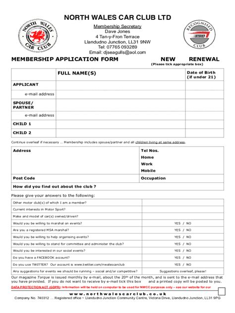 Fillable Online Nwcc Memb Form Fax Email Print Pdffiller