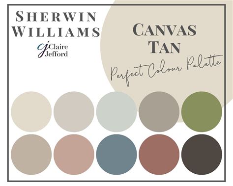 Canvas Tan By Sherwin Williams Interior Paint Color Palette Etsy