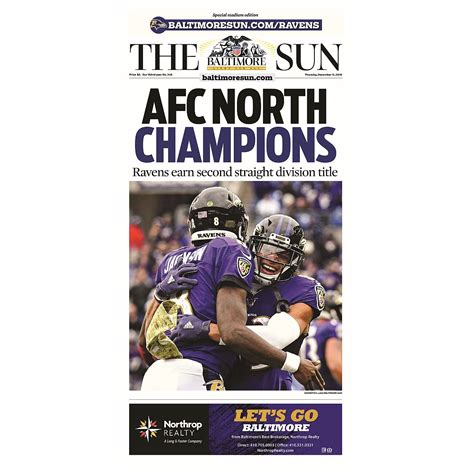 Baltimore Ravens 2019 Afc North Champions Commemorative Page Shop The