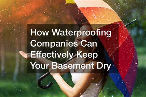 How Waterproofing Companies Can Effectively Keep Your Basement Dry Water Damage And Mold