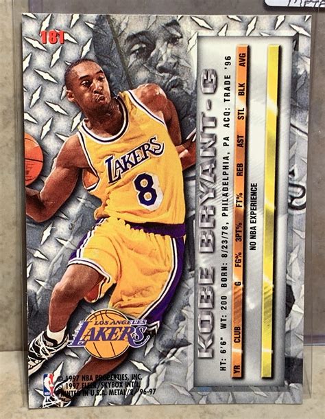 Sold Price: 1996-1997 KOBE BRYANT FLEER METAL ROOKIE CARD (TB