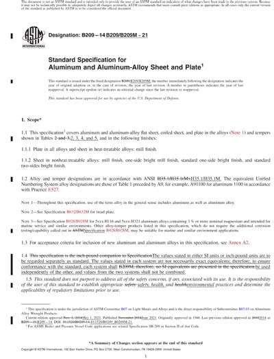 ASTM B209 B209M 21 Red Standard Specification For Aluminum And