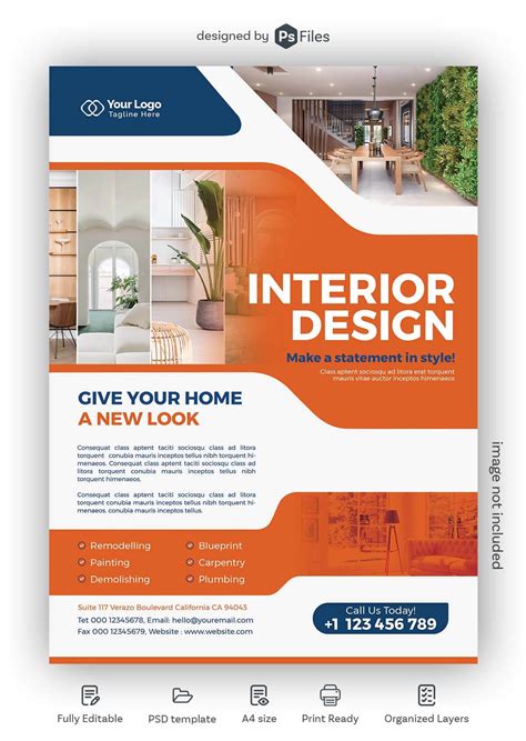 Interior Design Company Free Flyer PSD Template Download - PsFiles