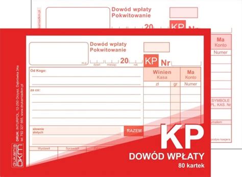 Dowód Wpłaty Druk KP 80k Drukarnia KP Cena Opinie Druki