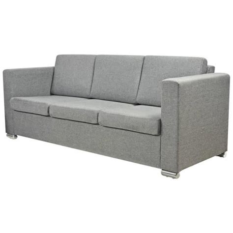 Canapé à 3 places Tissu Gris clair SALALIS DP41603 Cdiscount Maison