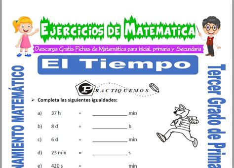 Ejercicios De El Tiempo Para Tercero De Primaria Matemática