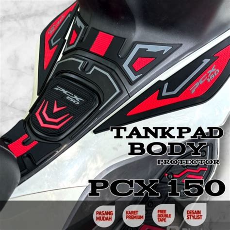 Jual Tankpad PCX 150 Aksesoris Deckpad Body Protector Bahan Karet