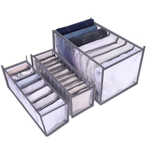 Taihexin 3pcs Wardrobe Clothes Organizer Foldable Drawer Dividers