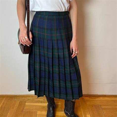 Wool Pleated Skirt Etsy