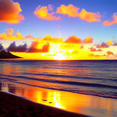 Hawaii Sunset on the Beach · Creative Fabrica