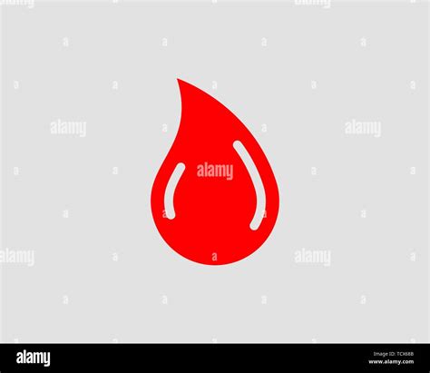 Red Blood Drop Vector Icon Isolated On White Background Stock Vector