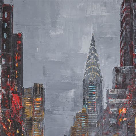 Manhattan Nocturne Original New York Cityscape Painting