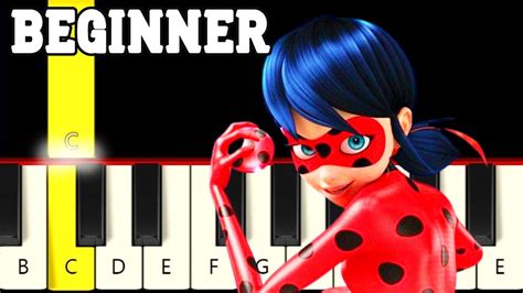 Miraculous Ladybug Theme Very Easy And Slow Piano Tutorial Only White Keys Youtube