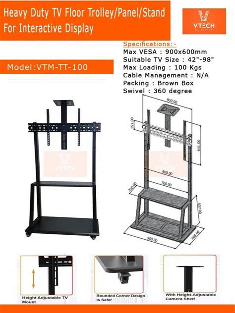 interactive panel lcd tv floor stand metal  standing
