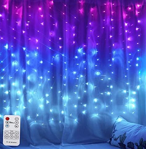 Amazon Curtain Lights Pink Purple Fairy Lights For Bedroom Wall