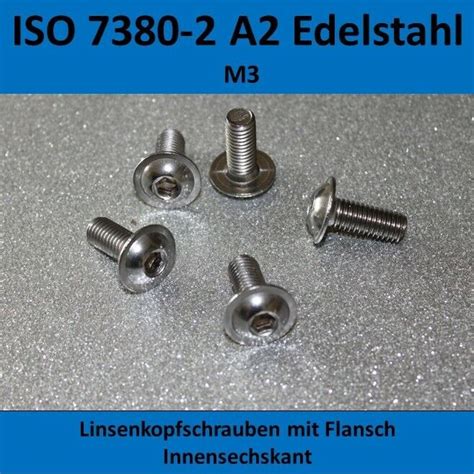 St Ck M X Linsenkopf Schrauben Mit Flansch Iso Edelstahl