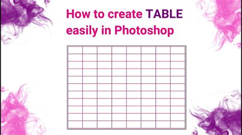 How To Create Table Easily In Photoshop