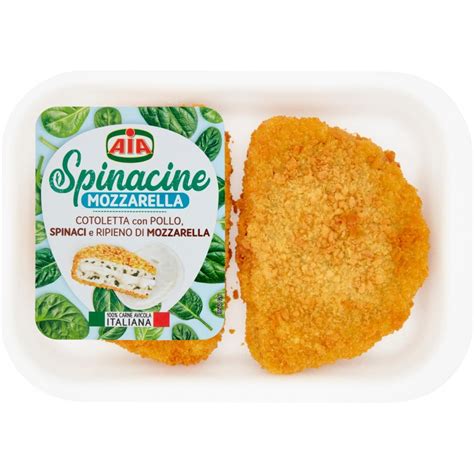 Aia Spinacine Mozzarella Cotoletta Con Spinaci Pollo 245 Gr Cicalia