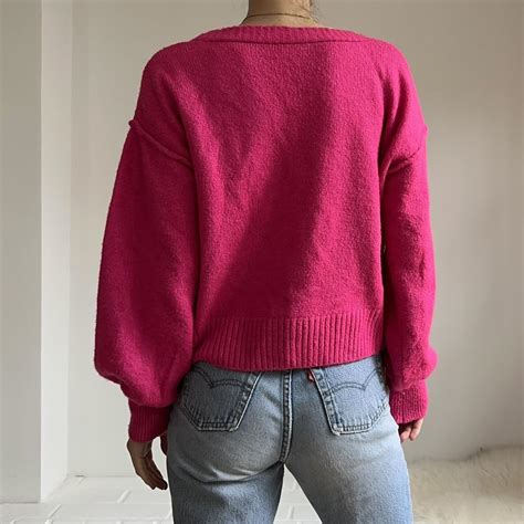 Topshop Women S Pink Cardigan Depop