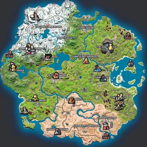 All Npc Character Locations In Fortnite Chapter Season Map