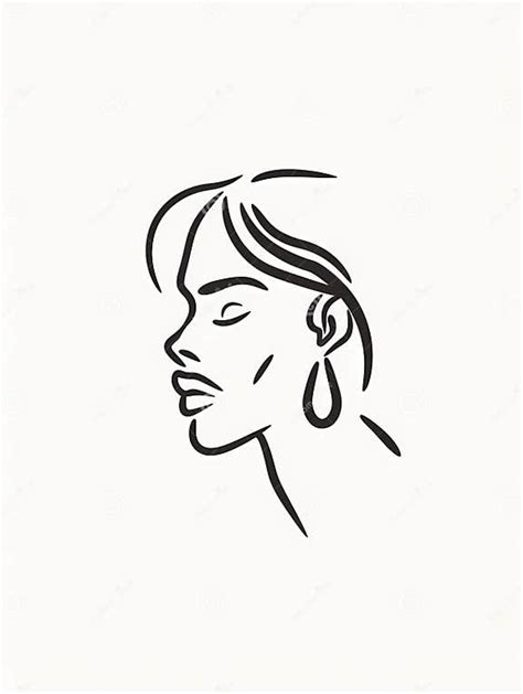 Minimalist Female Profile Line Art Abstract Woman Silhouette Logo