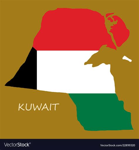 Flag Map Of Kuwait Royalty Free Vector Image Vectorstock