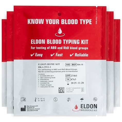 5 Pack Blood Typing Test Kit Eldoncard Au Health