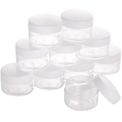 FLACON POMPE White Cap 10pcs X 15ml Plastique Pots De Maquillage Vides