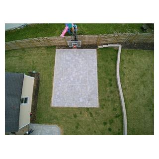 Paver Patio Retaining Wall Basketball Court Fire Feature Klassisch