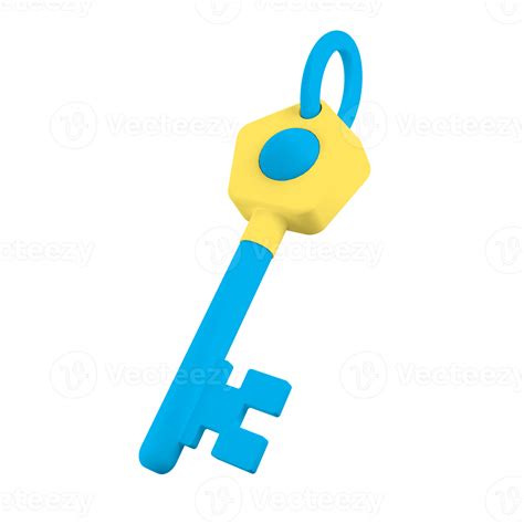 Key 3d Rendering Isolated On Transparent Background Ui Ux Icon Design