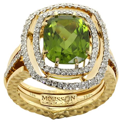 Spectacular Peridot And Diamond Ring At Stdibs