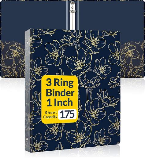 Amazon SUNEE 3 Ring Binder 1 Inch Cute Binder With 2 Pockets