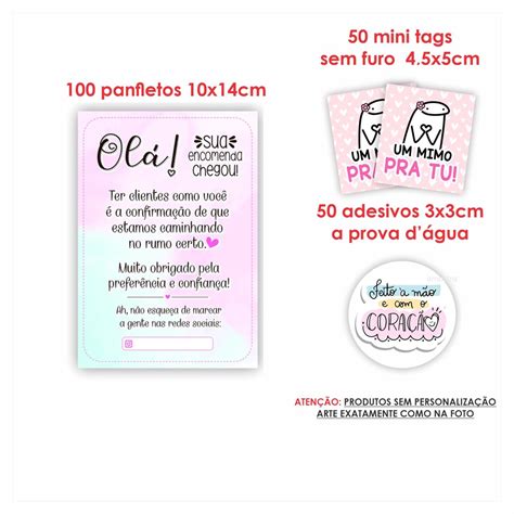 Kit Papelaria Combo Empreendedor Panfletos Agradecimento Ao Cliente