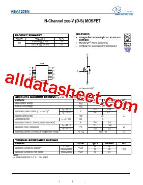 Vba N Datasheet Pdf Vbsemi Electronics Co Ltd