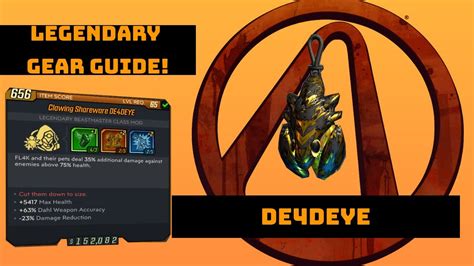 Borderlands De Deye Legendary Gear Guide Youtube