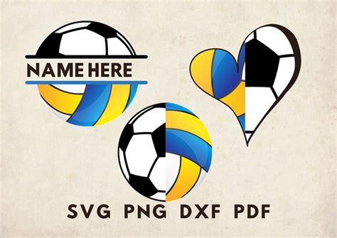 Volleyball and Soccer Svg, Half Volleyball Half Soccer Svg, Volleyball ...