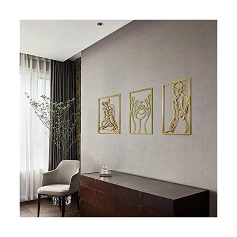 Gold Wall Art Decor for Living Room Bedroom Minimalist Modern Abstract ...