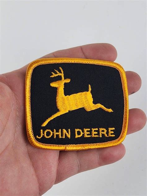 Rare John Deere Embroidered Patch Unused For Hat Vest Jacket Black And Yellow Ver Etsy