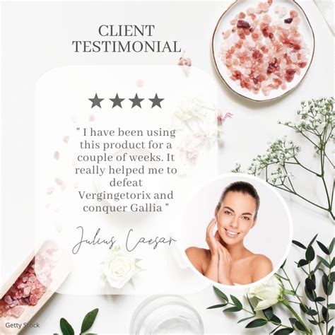 Beauty Product Client Testimonial Review Temp Template Postermywall