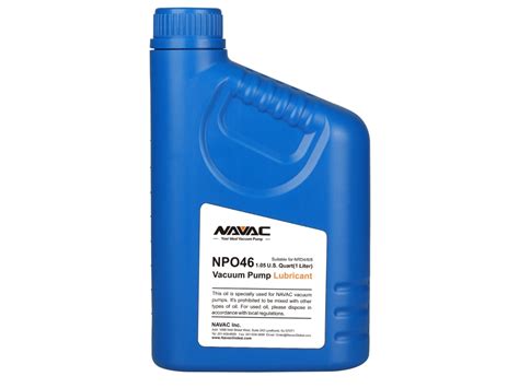 NAVAC NPO46 Vacuum Pump Oil For NRD4 6 8 NRS20 1 Liter TEquipment