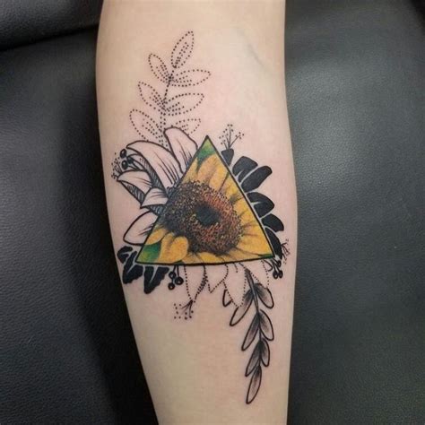 Geometric Sunflower Tattoo 1 Kickass Things